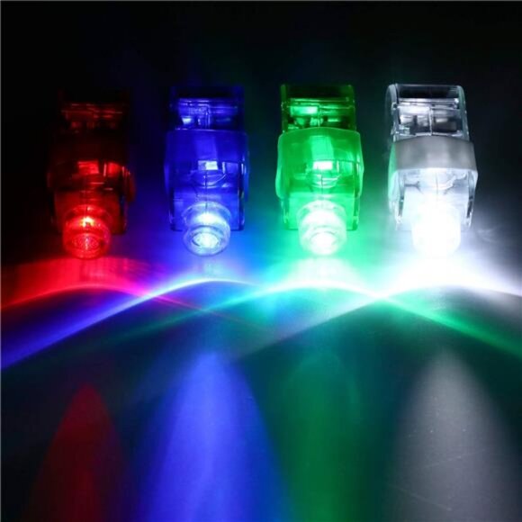 100 Pack LED Finger Lights, Flashing Light Up Rings Bulk Party Favors - Picture 4 of 8